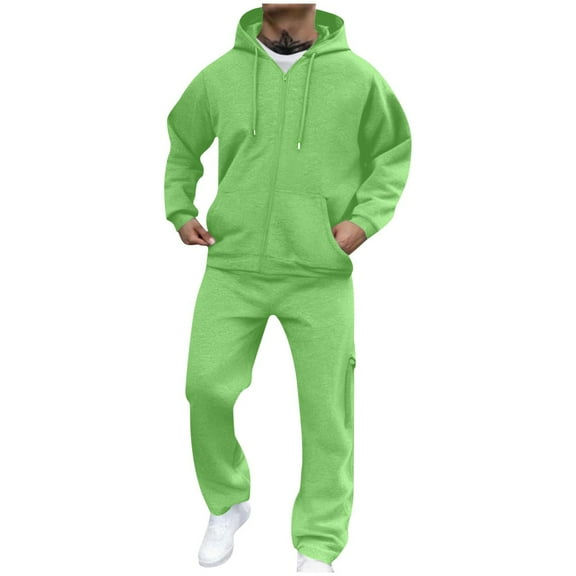 Fengactive Men's Tracksuit 2 Piece Hoodie and Sweatpants Set Casual Full Zip Athletic Track Suit Sets 2025