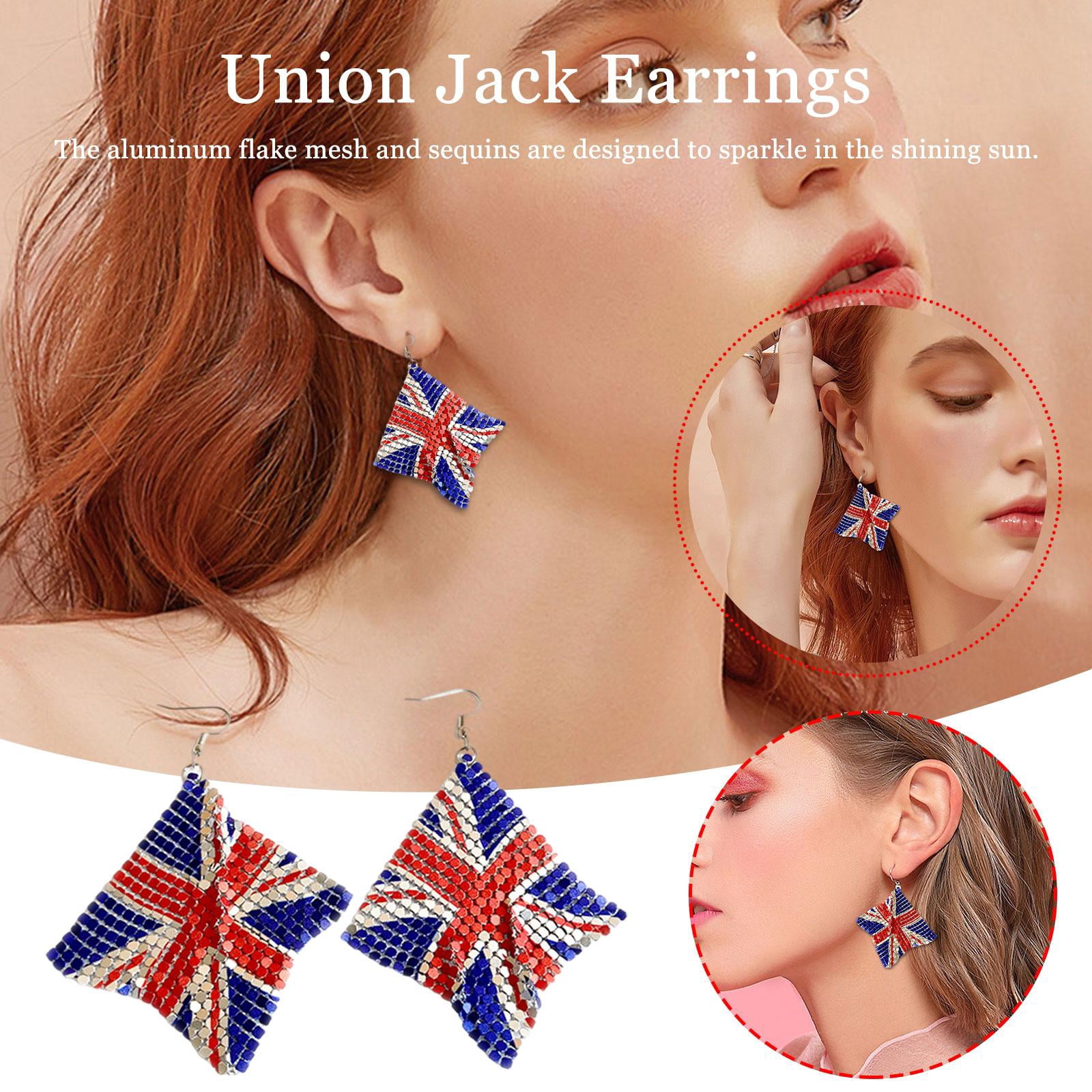 Colorful British Flag Earrings Diy Craft Jewelry Making Accessories T4B0