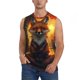 thumbnail image 1 of Balery Sunset Maple Tree Fox Camisetas sin mangas para hombre, absorbe la humedad y protege contra el mal olor.-X-Large, 1 of 7
