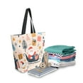 thumbnail image 2 of FORMRS Womens Canvas Tote Bag with Zipper Inner Pocket Shoulder Handbag, Beige Christmas Santa, 2 of 7