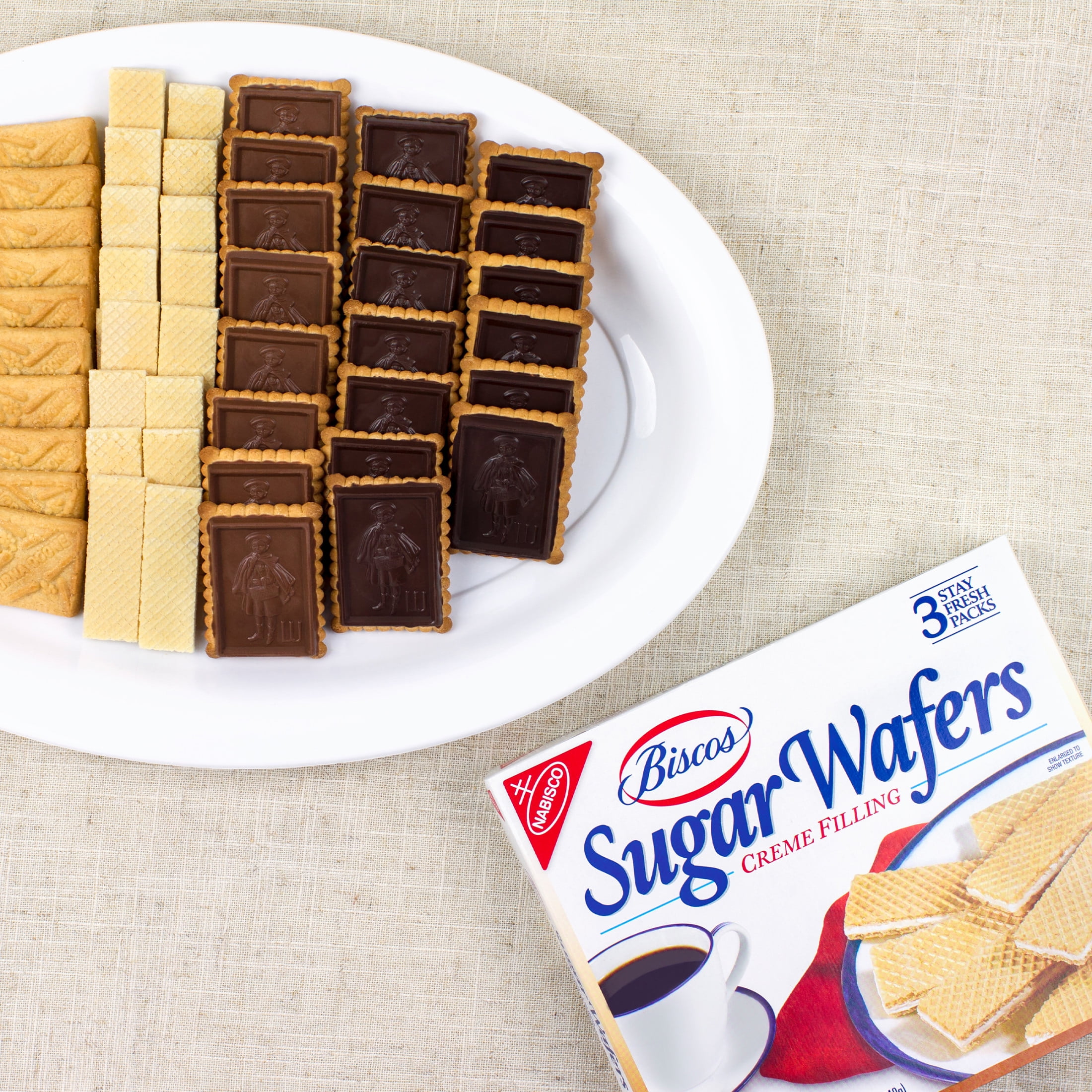 Biscos Creme Filled Sugar Wafers,Baked,  8.5 oz Shelf Stable Cardboard Box