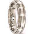 thumbnail image 5 of Titanium BrushedPolished w/Sterling Silver 6mm Band, 5 of 5