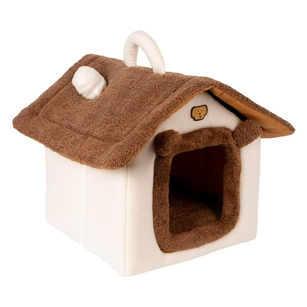 Cama para gatos, caseta para perros, escondite, perrera, suministros para mascotas, caseta para perros pequeños, casa para gatos, Marrón
