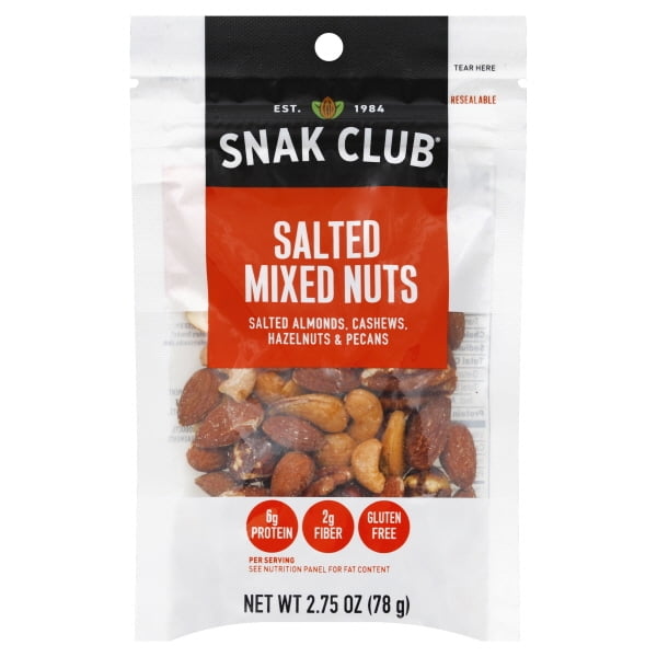 Snak Club Salted Mixed Nuts, 2.75 oz