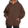thumbnail image 2 of Vedolay Women's Hoodies Fashion 2023 Puffed Sleeved Printed Long Sleeve Crew Neck Active Wear T-Shirt Jackets for Women Coffee,2XL, 2 of 5