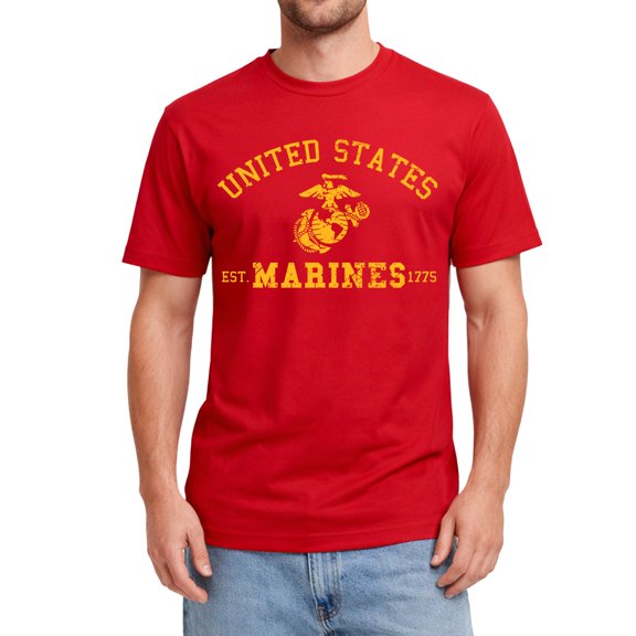 Icon Sports Men's Standard U.S. Marine Corps Short Sleeve T-Shirt, Red, Large