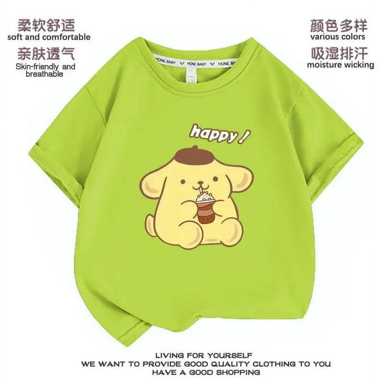 2024 Sanrio Cute Pompompurin Girls T-Shirt Kawaii Anime 2024 Sanrio Cute Pompompurin Girls T-Shirt Kawaii Anime