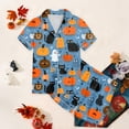 thumbnail image 4 of TOWED22 Toddlers Halloween Pajamas Kids Girl Print Pajama Set Button Down Lounge Sleepwear Graphic PJS Kids Sleepwear Fall Nightwear Loungewear Set, 4 of 5