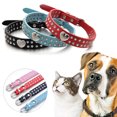 thumbnail image 4 of Flmtop Dog Collar Inlaid Rhinestone Decor Adjustable Skin Friendly Pet Dogs Necklace Loop Pet Product Red, 4 of 9
