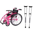 thumbnail image 3 of Simulation Home Toy 1 Set Of Doll Wheelchair and Crutches Playset Red Mini Wheelchair Model Miniature Wheelchair Crutch Ornaments for Kids Pretend Play Toy for 30cm Dolls, 3 of 6