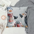 thumbnail image 2 of Orinice Snowman Penguin Presents Graphic Decorative Cushion Throw Pillow Cover for Home Living Room Sofa Bedroom, Christmas Winter Pillowcase 1PC 20x20in, 2 of 5