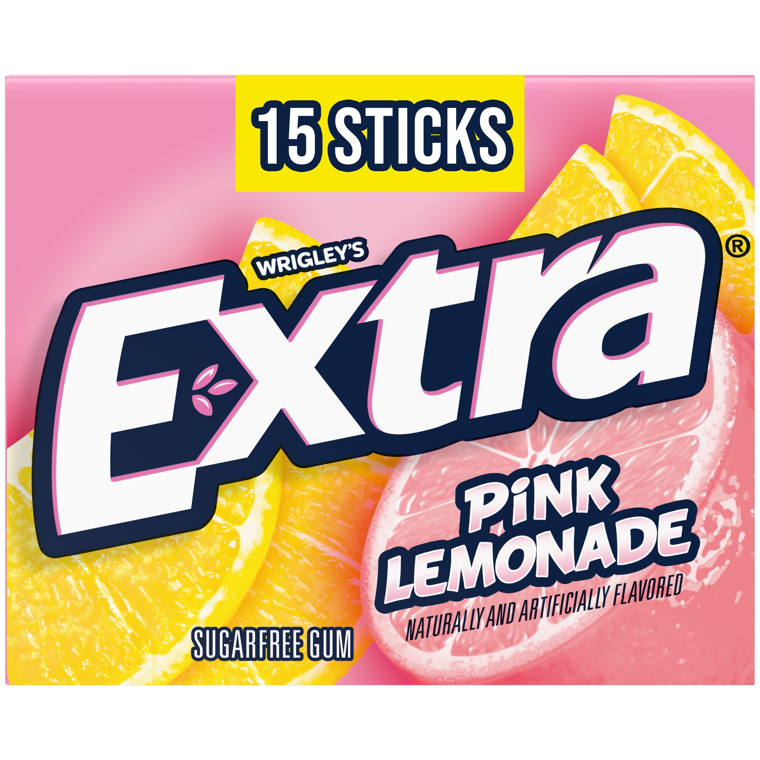 (2 pack) Extra Pink Lemonade Sugar Free Chewing Gum - 15 Sticks