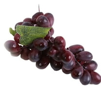 Farfi 1 Bunch Fake Grape Artificial Plastic Lifelike Faux Fruit Home Garden Decoration (Red)
