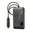 thumbnail image 3 of CHUANK 200W Car Power Inverter (Black)  DC 12V to 110V AC Car Inverter  3 USB 1 Type-C Ports Charger Adapter Car Plug Converter with Switch and Current LED Screen  Suitable for Cars  SUVs, 3 of 7