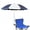 Blue, variant on Chair Umbrella with Clamp,46 inches UPF 50+ Clip on Parasol for Patio,Beach Chairs,Strollers,Wheelchairs,Golf Carts