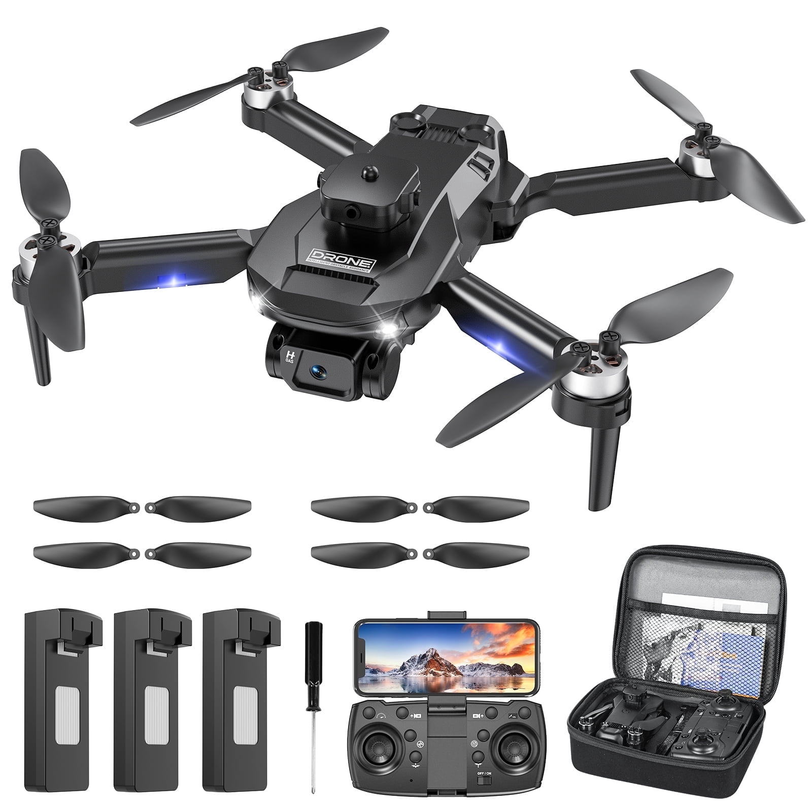 Lianado Drone moteur sans balais avec caméra 4K, B15 pliable pour