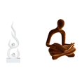 thumbnail image 1 of Estatua abstracta de pensador de fuego humano, figura de llama de resina, escultura moderna, adorno artesanal de escritorio, colección de arte versáti, 1 of 8