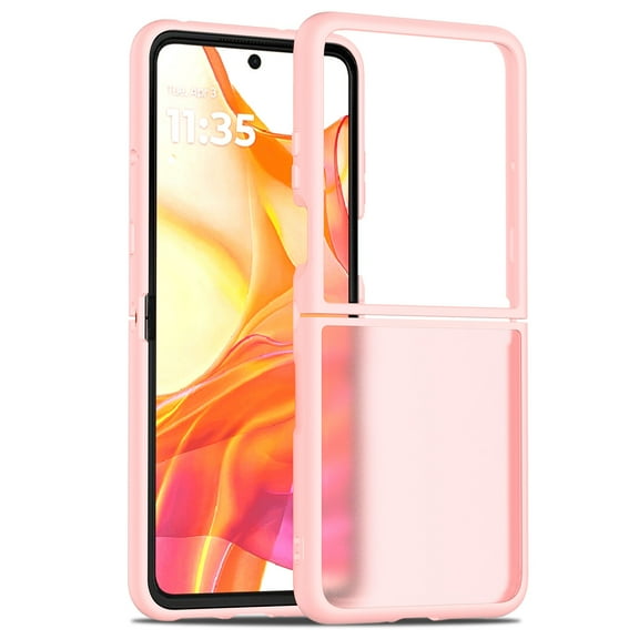Hotpom Magnetic Case For MOTO razr  2024 / MOTO razr  2025 Cover, Compatible with Magsafe, Translucent Frosted Shockproof Anti-Scratch Drop Protection Case, Pink