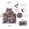 thumbnail image 7 of Pioneer Flower Floral Print Pattern Apron-Garden Aprons for Women with Pockets-Cotton Linen Waterproof Kitchen Cooking Gardening Aprons Adjustable for Kitchen,Cooking,BBQ and Salon 33x27 Inch, 7 of 7