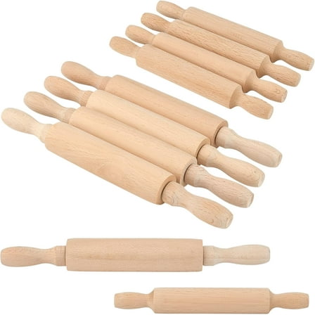 14PCS Mini Wood Rolling Pin 5.5" and 7.9" Clay Rolling Pin Classic Wood Rolling Pins for Baking Dough Roller Rolling Pin for Pizza Clay Pasta Bread Pastry Cookies Pie White