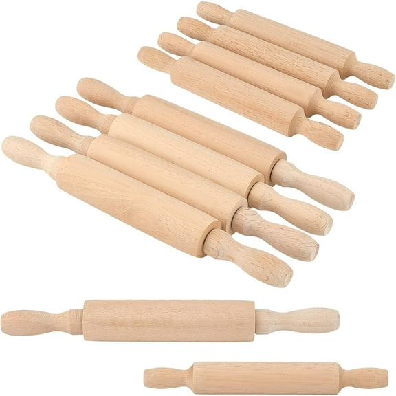 14PCS Mini Wood Rolling Pin 5.5" and 7.9" Clay Rolling Pin Classic Wood Rolling Pins for Baking Dough Roller Rolling Pin for Pizza Clay Pasta Bread Pastry Cookies Pie White