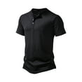 thumbnail image 3 of Franhais Men Casual Shirt, Short Sleeve Round Neck Buttons Solid Loose Party Street Spring Summer Tops, 3 of 9