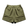 thumbnail image 6 of Women's Cotton Linen Shorts Set Loose Fitting Sleeveless Tank Tops with High Waist Shorts, Soft Lightweight Breathable Two Piece Outfits for Beach Vacation Daily Wear Green M, 6 of 7