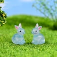 thumbnail image 3 of 10Pcs Luminous Bunny Colorful Glowing in The Dark Miniature DIY Resin Craft Ornament Cute Resin Rabbit Statue Model Phone Case Decor Small Gift, 3 of 5