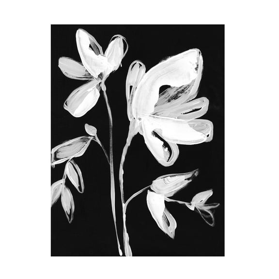 Jennifer Goldberger 'White Whimsical Flowers II' Canvas Art