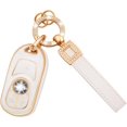 thumbnail image 1 of HAHDAXIA for Buick Key Fob Cover with Leather Key Fob Keychain, 4 Buttons Soft TPU Keys Case Shell with Gold Keychain Compatible with Buick Encore Envision Lacrosse Verano Regal GL8(P-Bck), 1 of 6
