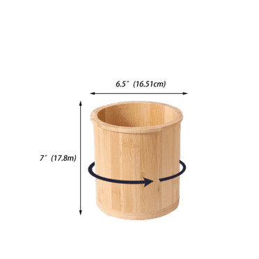 Better Homes & Gardens, Bamboo Round Utensil Holder with Swivel, 6.5 Dia x 7 H in, Kitchen Organizer