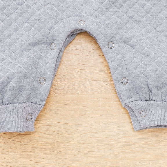 Vedolay Baby Boys Bodysuit Boys Romper Button Down Ruffle Long Sleeve Jumpsuits Tie Front Cute Shorts Overall,Gray 18-24 Months