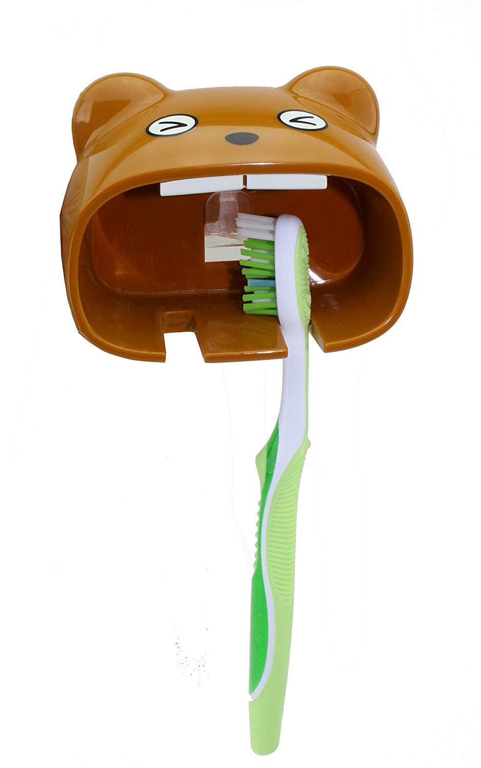 Super Cute Big Mouth Bear Style Toothbrush Holder Color Brown Bathroom Shower Accessory New