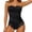 Black, variant on Women's Strapless Shapewear Tummy Control Thong Bodysuit One Piece Tube Top Lace Trim Body Shaper Black M