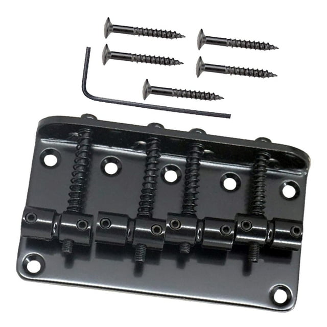 ziyahi Vis de Pont de Basses 80mm 4 Cordes Réglables pour Basses Dorées Noir 8cm