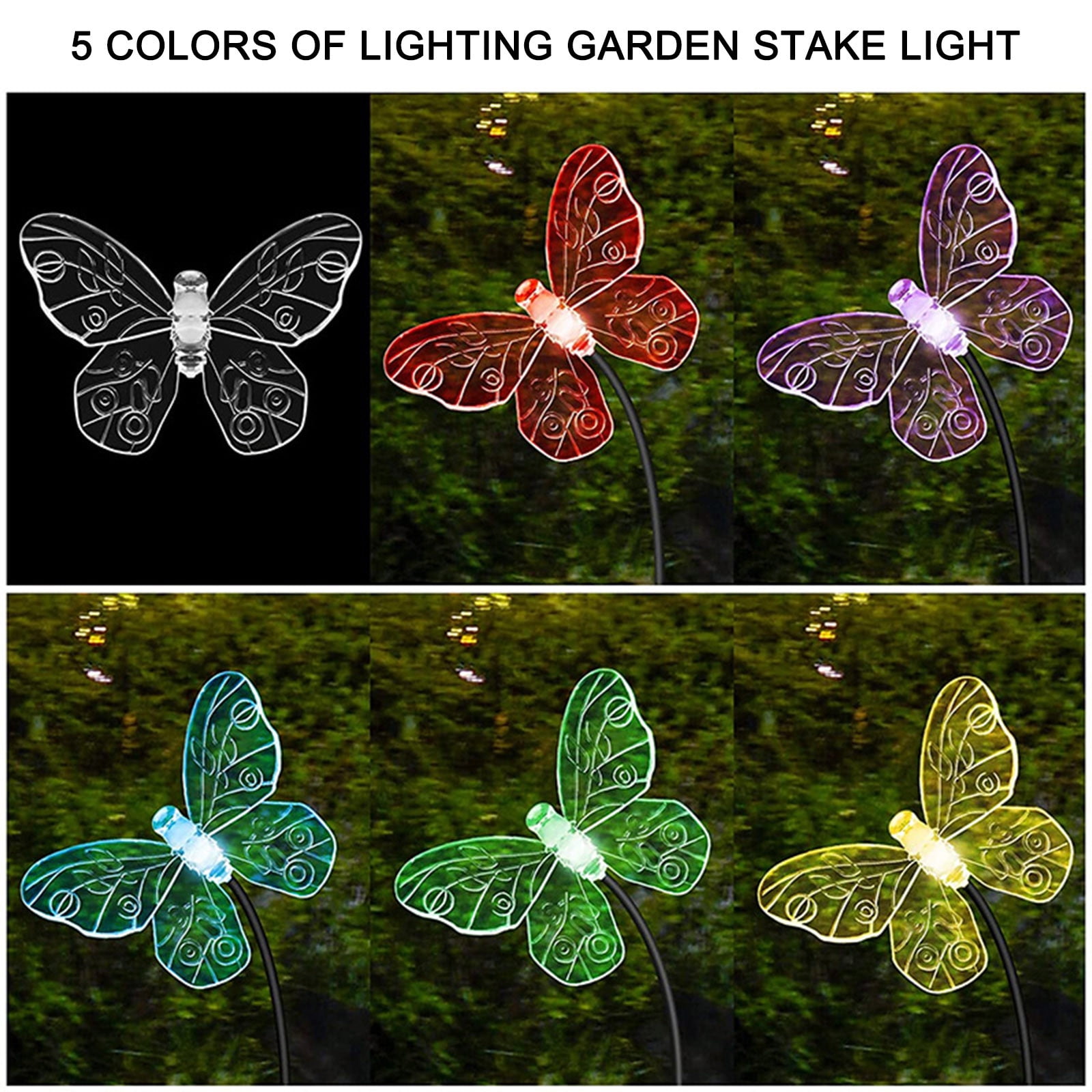 Qocolhg Solar Lights Outdoor Waterproof, Outdoor Solar Lights Butterflies Shaped Solar Garden Lights Waterproofing Outdoor Decoration Garden Lawns Solar Lights