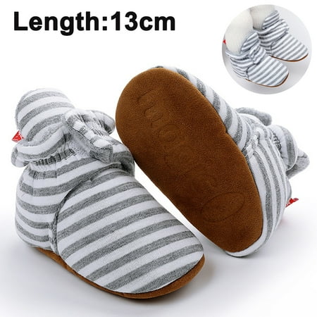 

1 pair Winter Cotton Booties Socks for Unisex Baby Soft Sole Non-Slip Fleece Cozy Socks Infant Toddler First Walkers Crib Slippers Shoes