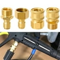 thumbnail image 2 of Pressure Washer Quick Connect Kit 4 PCS M22 15mm To 3/8 Inch Hose Quick Connect Fitting Coupler Brass Pressure Washer Adapters, 2 of 8