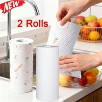 KOYPTL 2 Rolls Kitchen Paper Towels with Decorative Prints Disposable Cleaning Papertowels Kitchen Tissue Highly Absorbent Durable Not Easy to Break,Use for Holiday Business Resturant