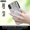 thumbnail image 2 of Allytechgroup 2024 New Trendy Back Case Cover for Apple iPhone XS Max, Premium PU Leather Luxury Design with Ring Holder Stand Bracket Bumper Shockproof Phone Case for Girls Women, Silver, 2 of 8