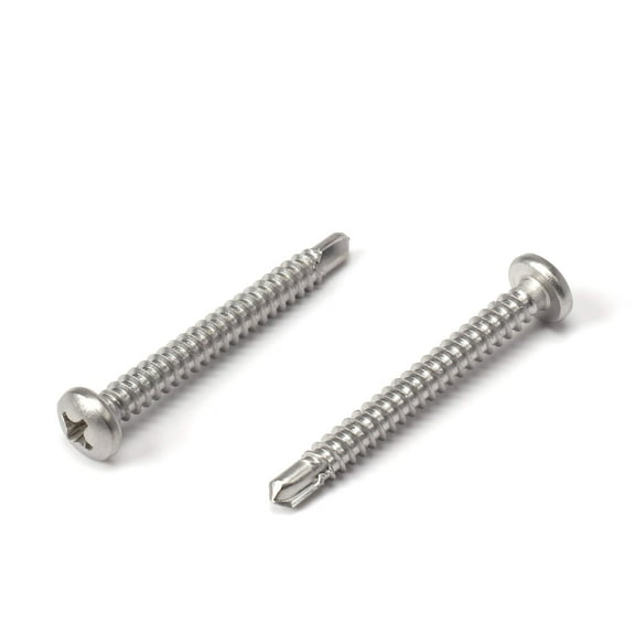 THE CIMPLE CO - 100pc Stainless Steel Self Drilling Tapping Screws #8 x 1 1/2" Phillips Pan Head