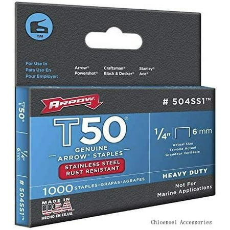

Arrow Fastener 504SS1 Staples (1000 Pack) 1/4 In.