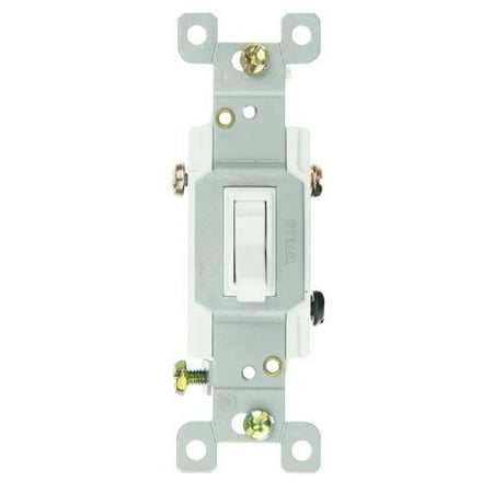 3 Way Wall Switch Module - Sunlite E507 3 Way Grounded Toggle Switch, White