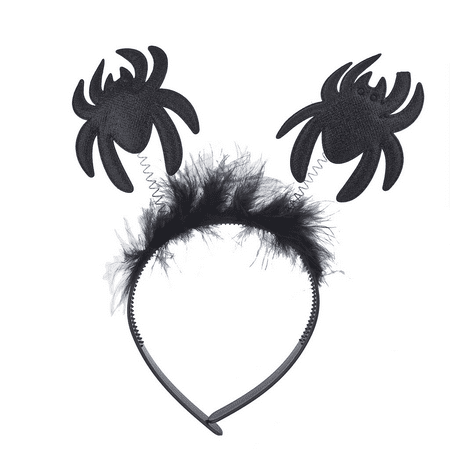 Lux Accessories Black Halloween Spider Bopper Fuzzy Costume Headband for Kids