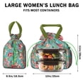 thumbnail image 5 of Pioneer Flower Floral Print Pattern Drawstring Lunch Bag Women - Drawstring Lunch Bag Insulated for Work Office - Stain-Resistant Large Lunchbags for Women with Multi-Pockets, 5 of 6
