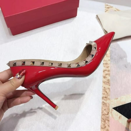 

HHH High Heel Pumps Shallow Mouth Rivet Stiletto Heel Women s Elegant Sexy Rivet Pointed Toe Pumps