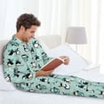 thumbnail image 6 of Vsdgher Winter Skiing Penguin Mens Pajama Set, Soft Warm Long Sleeve Sleepwear, Cozy Button-Down Pjs for Men-XX-Large, 6 of 7