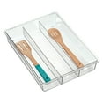 thumbnail image 6 of mDesign Plastic 3-Section Drawer Kitchen Utensil Organizer Tray, 2 Pack, Clear, 6 of 7