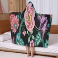 thumbnail image 5 of Pioneer Flower Floral Print Pattern Hooded Bath Towel，50"x30" for Ages 3 To 12 Kids, Quick Dry Lightweight Soft Microfiber Hood Beach Towel Cover Up for Kids, 5 of 7