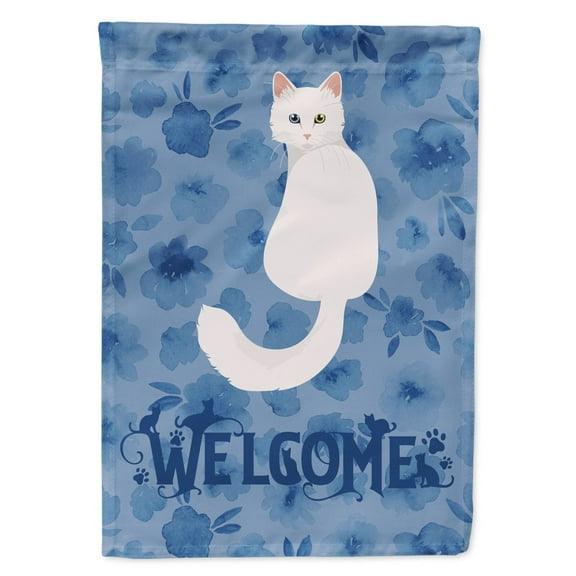 Carolines Treasures CK5073GF Turkish Angora Cat Welcome Flag Garden Size Small multicolor